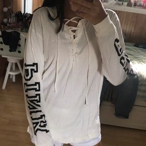 Pink Victoria secret lace up longsleeve SOLD🛑